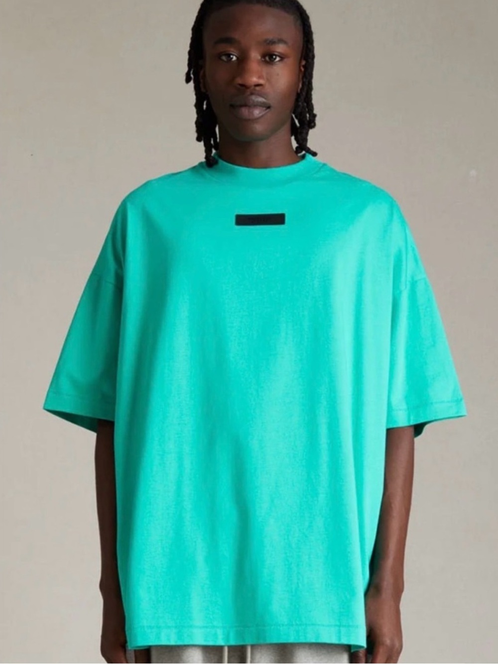 Men’s Teal Oversized Cotton Short Sleeve Tee Size Small